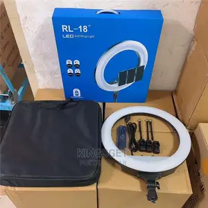 RL18 Inches Ring Light With Stand, Remote, Bag, 3 Holders