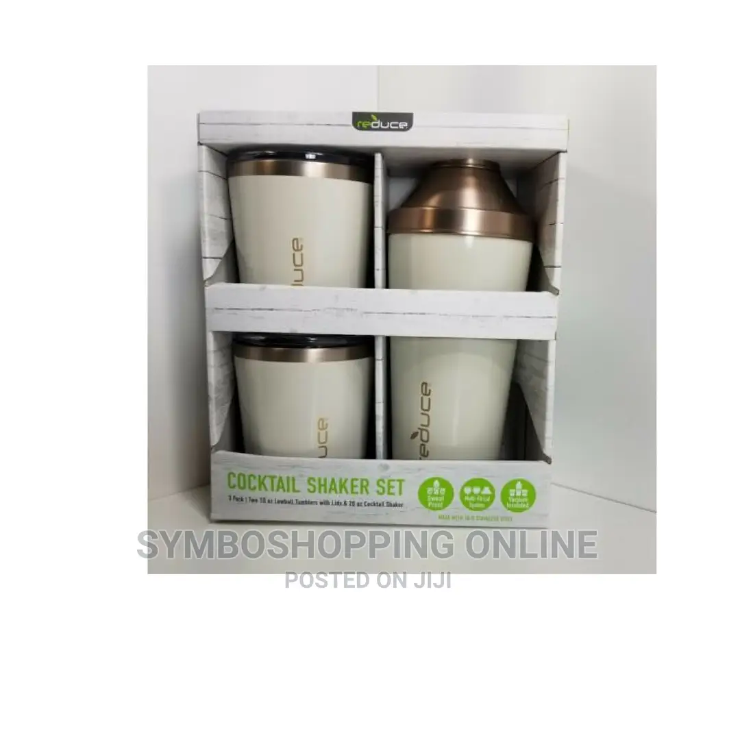 NEW Reduce Cocktail 3-Piece Shaker Set With 10-Oz. Lowball
