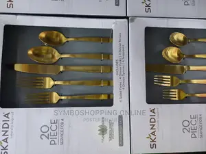 20 Pc Skandia Flatware Satin Gold Service for 4