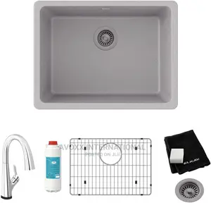 Elkay Quartz Classic Greystone Quartz 24.625 In. Single Bowl