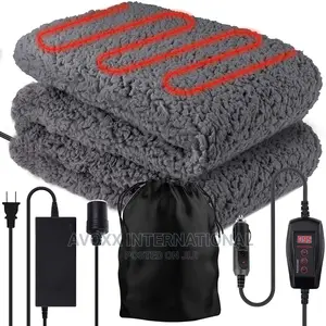 Zone Tech 12v Sherpa Fleece Travel Blanket - Grey