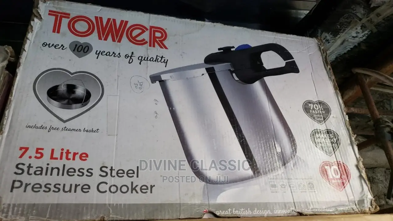 7.5lit Tower T90102 Stainless Steel Pressure Cooker