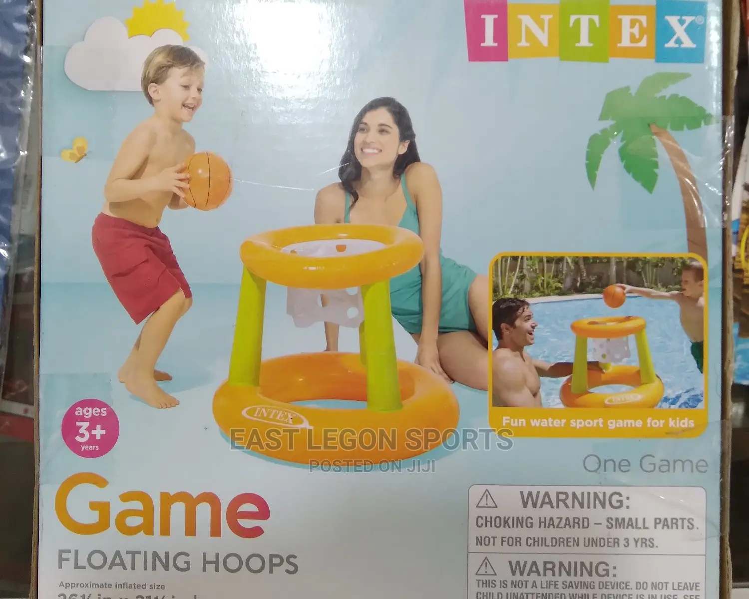 Intex Swimming Floating Hoops for Kids With 1 Basketball