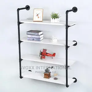 Industrial Pipe Shelving Wall ,Rustic Metal Floating Shelves