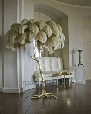 Floor Lamp Ostrich Grey Feather