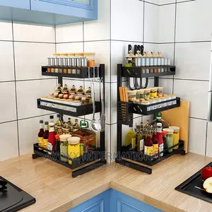 TOOLKISS Spice Rack, 3-Tier Bathroom/Kithen Organizer