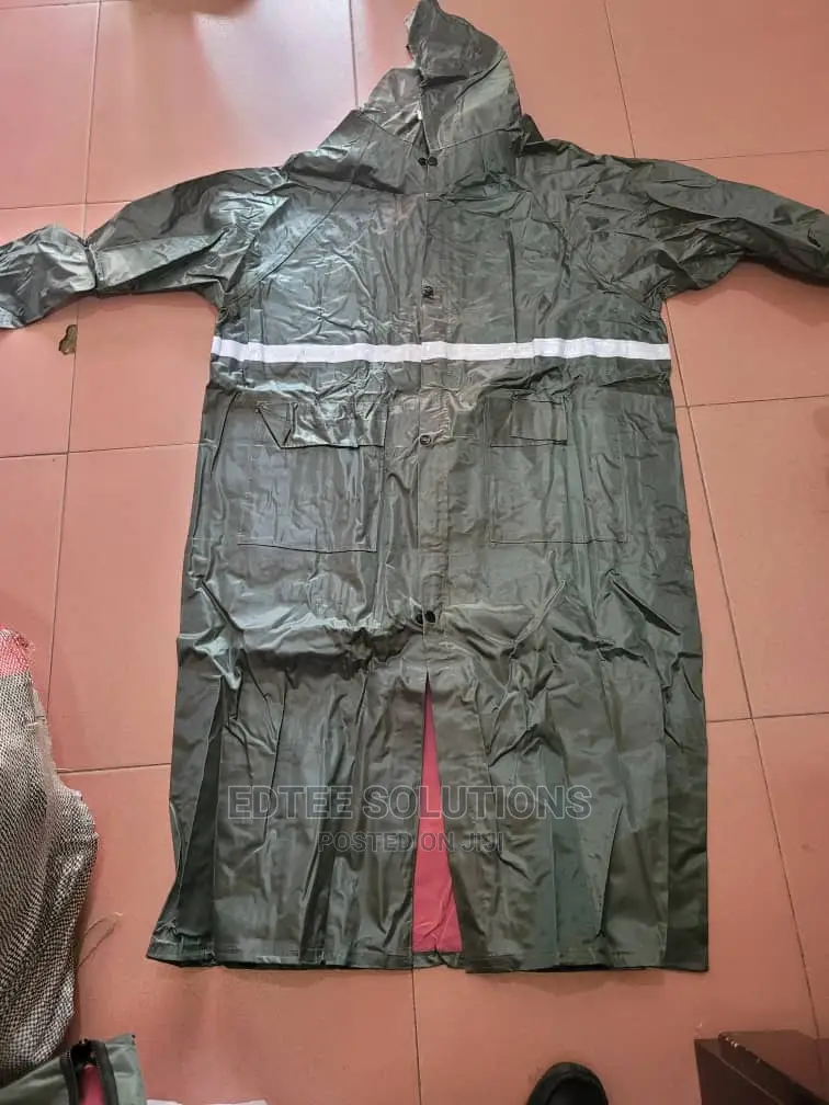 Blue, Green & Yellow Pvc Raincoat With Reflector