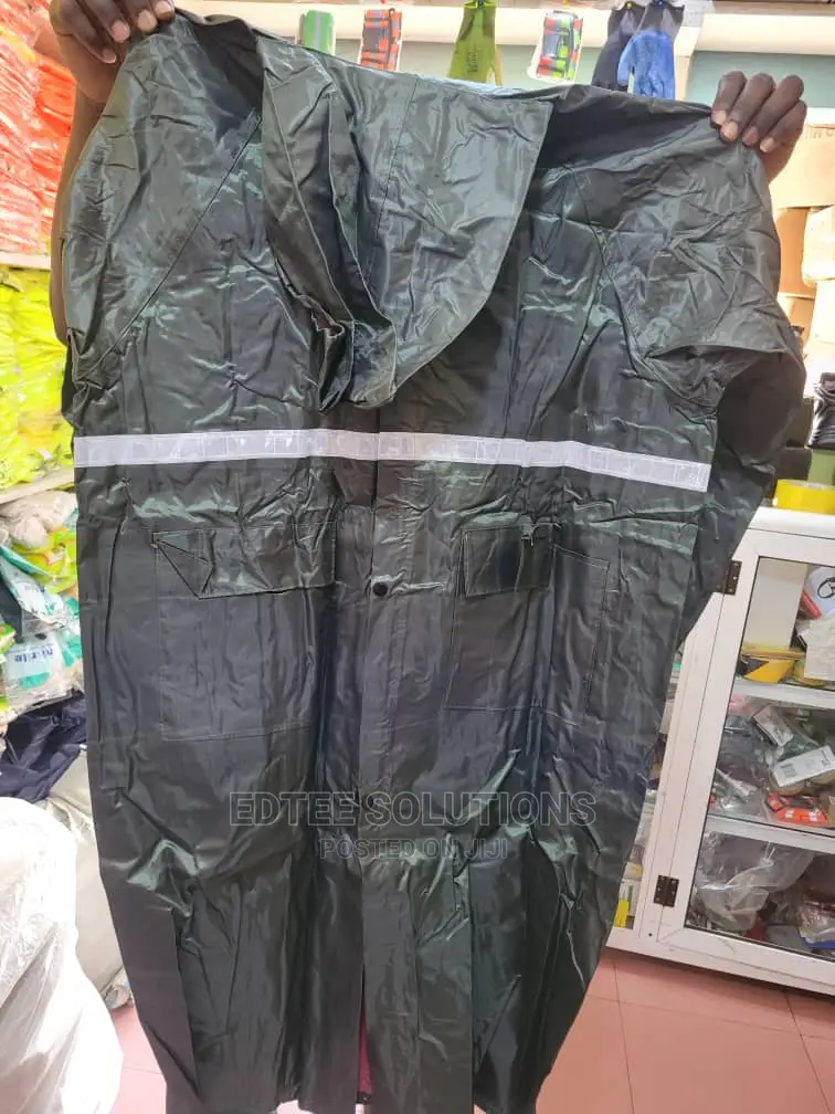 Blue, Green & Yellow Pvc Raincoat With Reflector