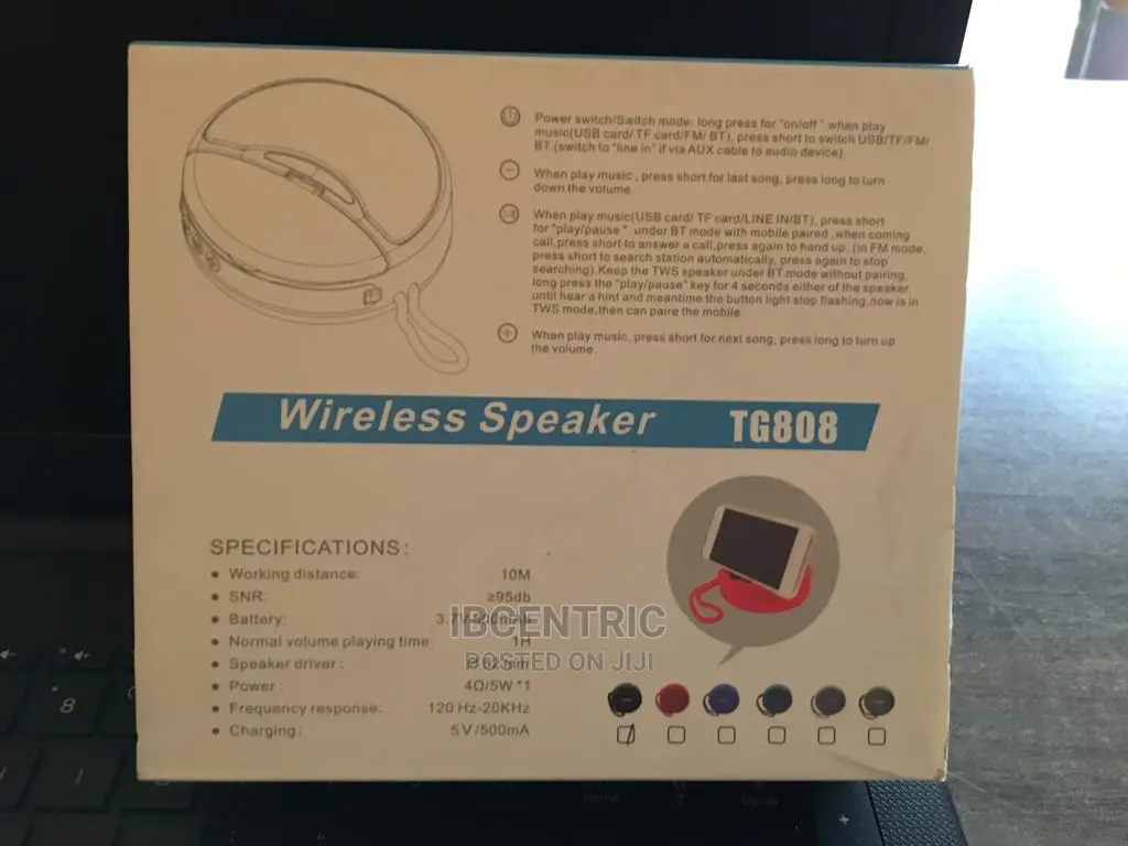 T and G Portable Wireless Speaker With Wireless Earbuds