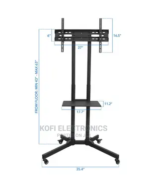 Mount With Wheels- Most Flat Displays From 32 to 65"