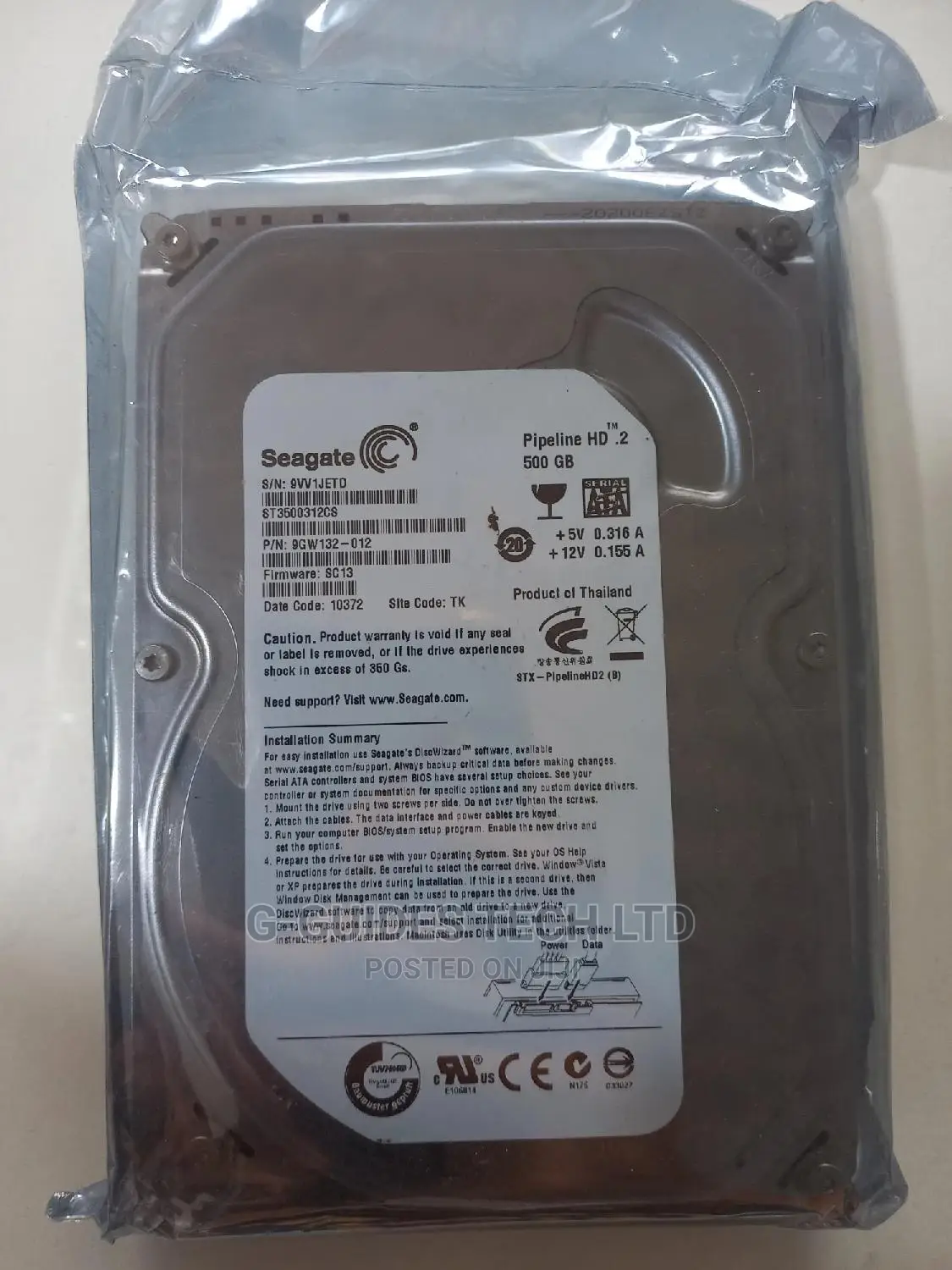 500gb Seagate Hard Drive