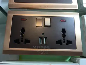 Valbona Double Multi Socket With USB DOB265 Brown