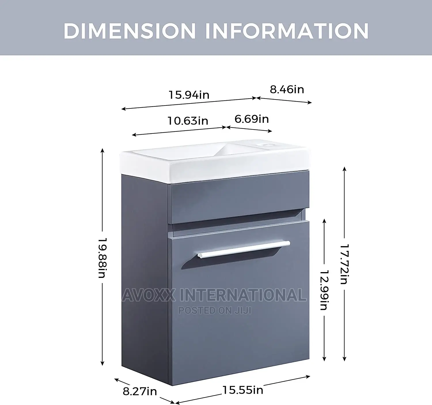 Delavin 16"Bathroom Vanity and Sink Combo W/ White Ceramic