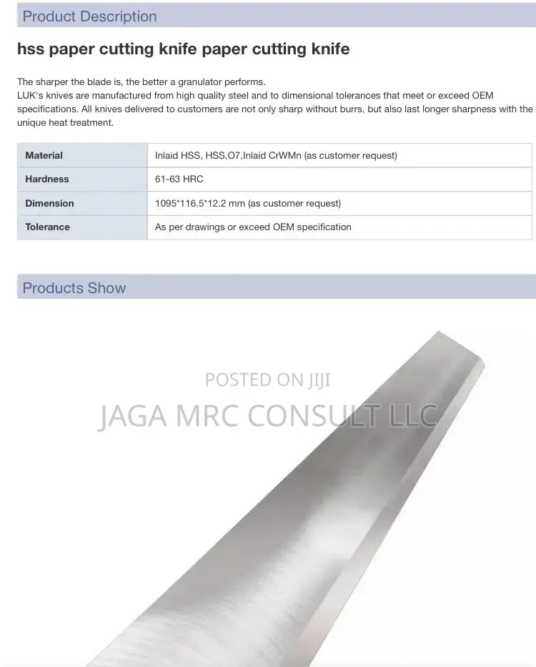 Paper Cutter Blade