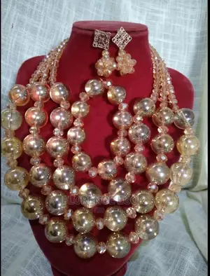Glass Gold Beaded Jewelry Set