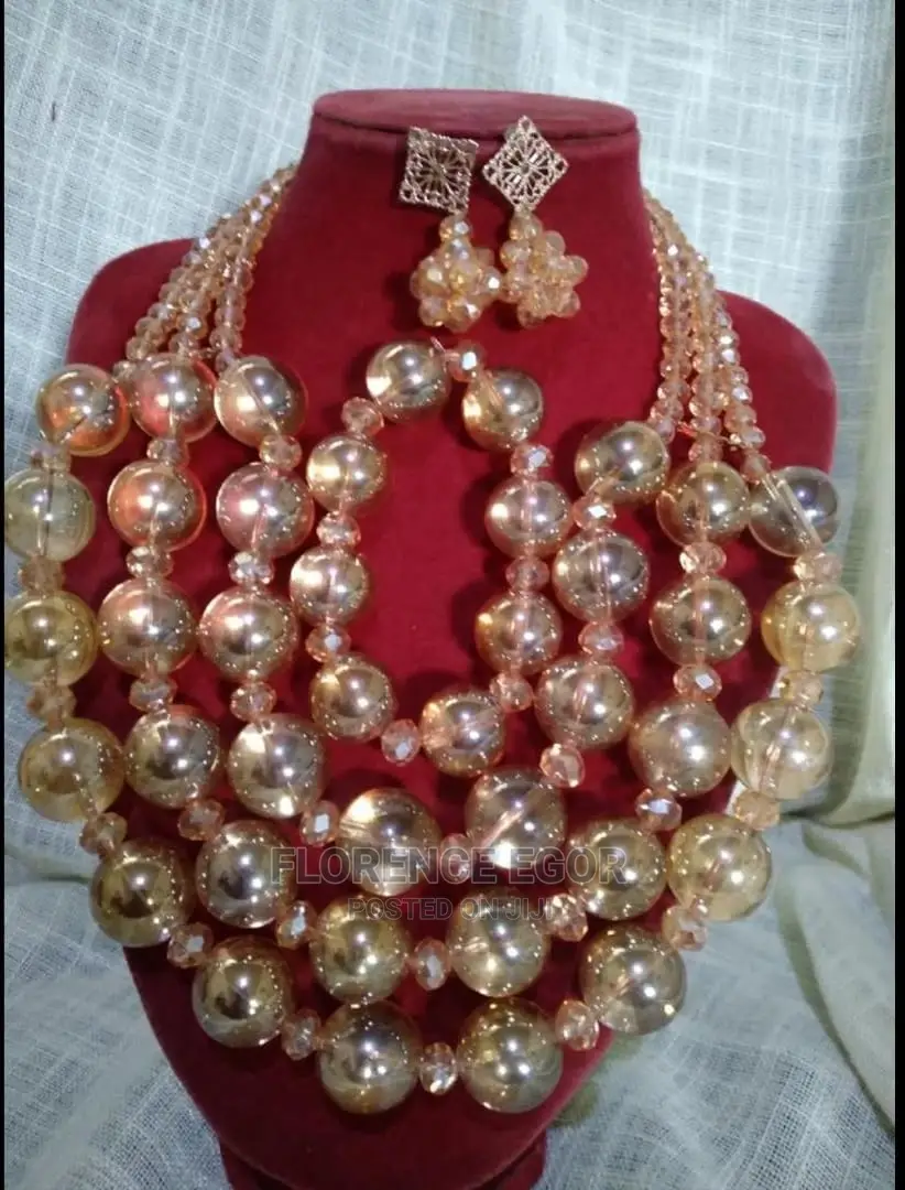 Glass Gold Beaded Jewelry Set