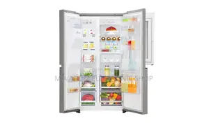 LG 665L Stainless Steel Instaview Side by Side Fridge, Door-