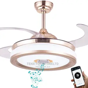 Foldable Ceiling Fan With Bluetooth AND LED LIGHTS