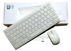 Mini White Wireless Keyboard and Mouse 0