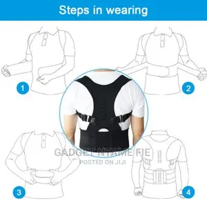 Magnetic Posture Corrector Corset Back Brace Back Belt-Black