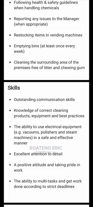 Housekeeping Cleaning CV