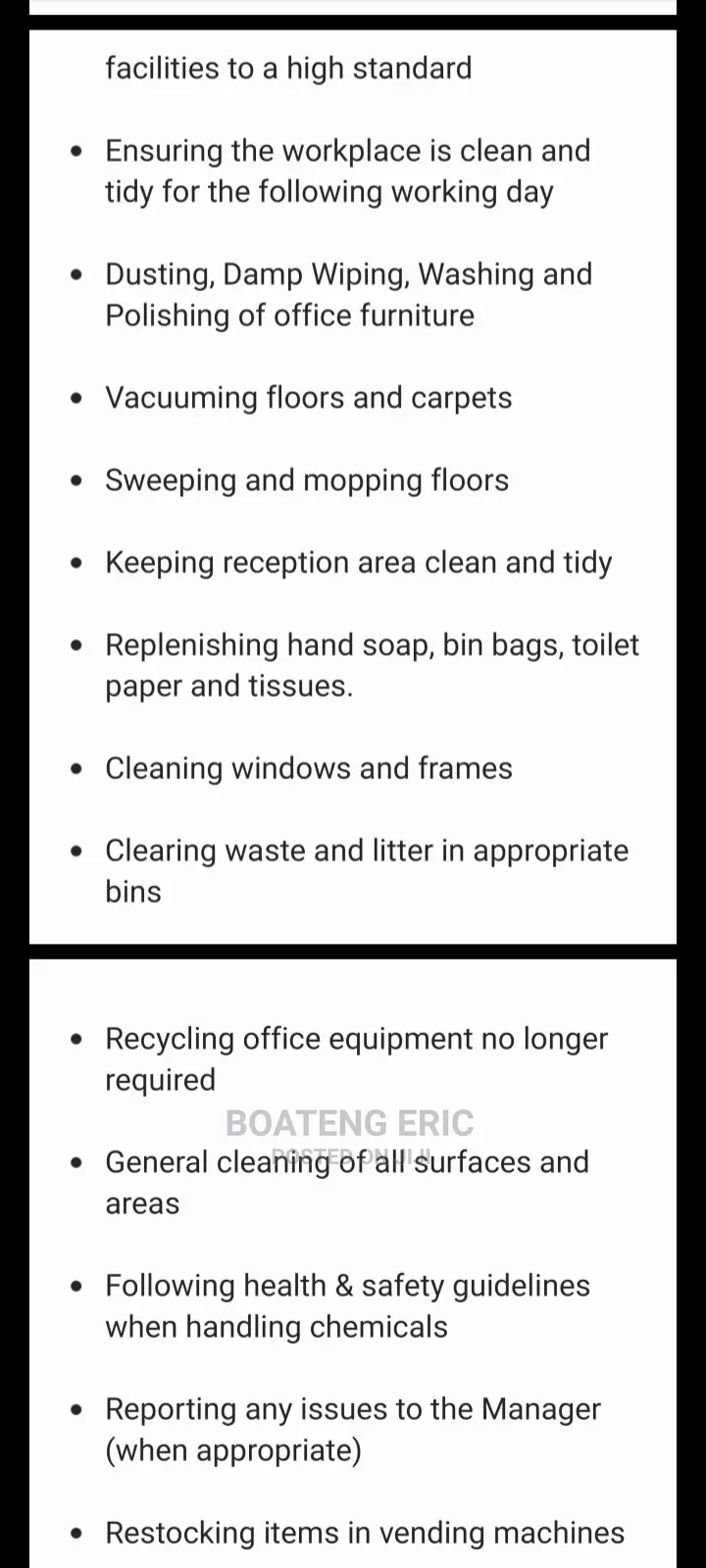 Housekeeping Cleaning CV