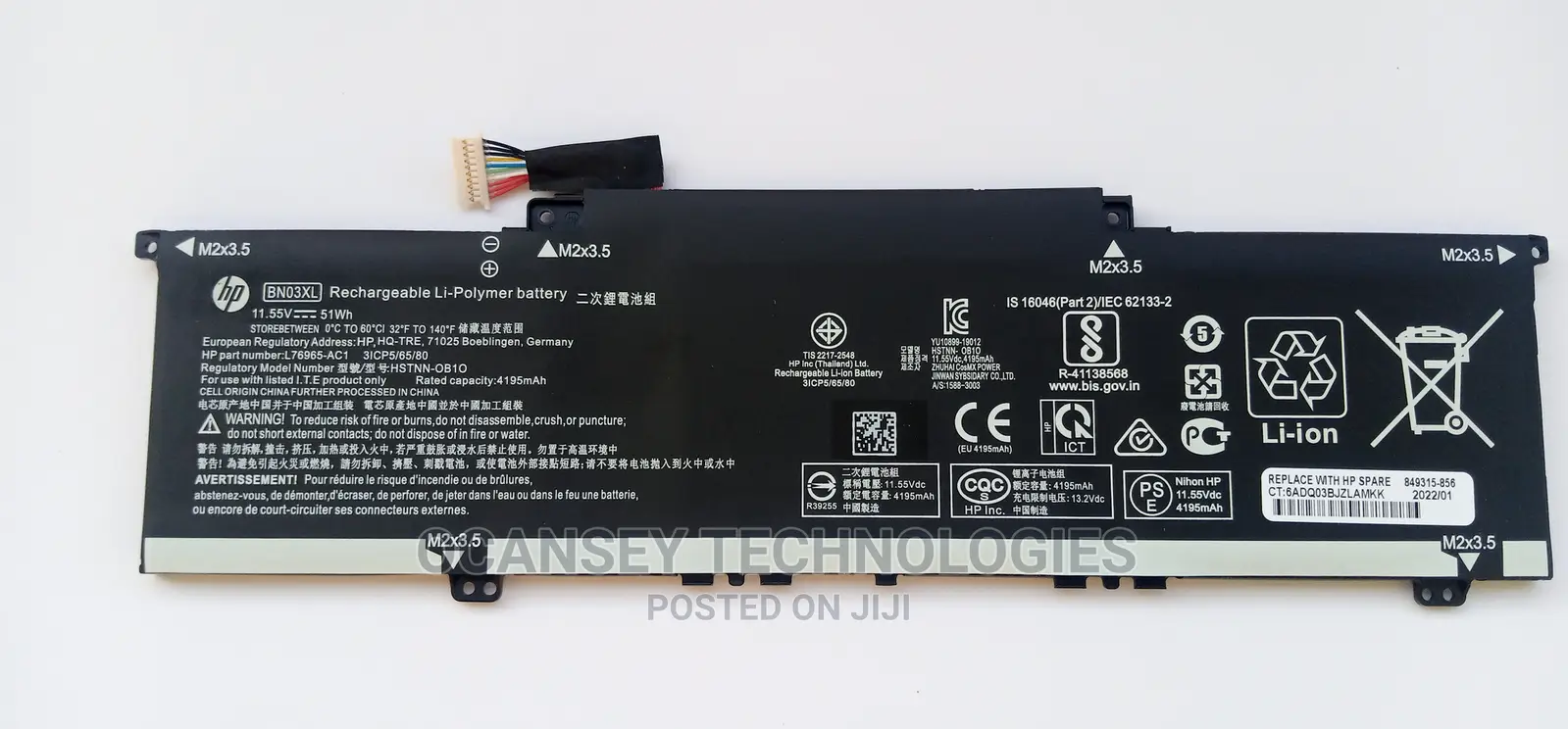 Original Hp Bn03xl Battery for Hp Envy X360 13-Ar 13-Ay