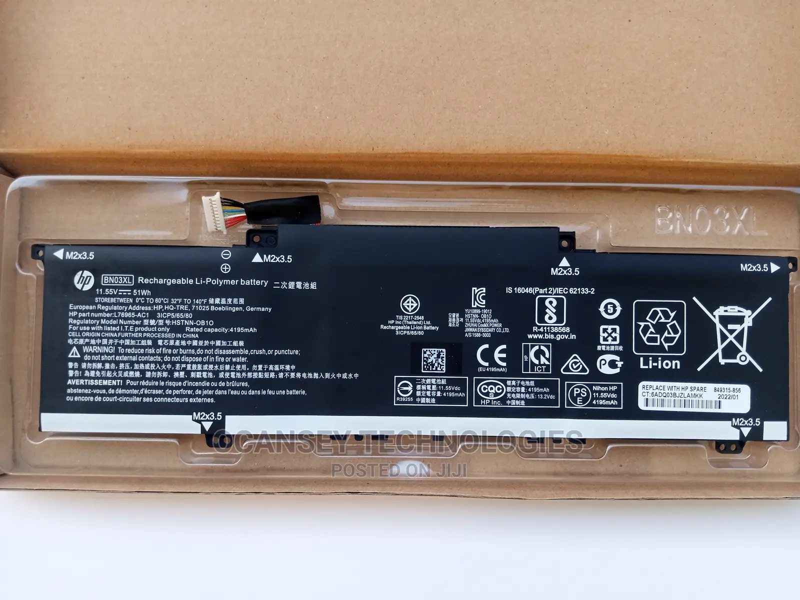 Original Hp Bn03xl Battery for Hp Envy X360 13-Ar 13-Ay