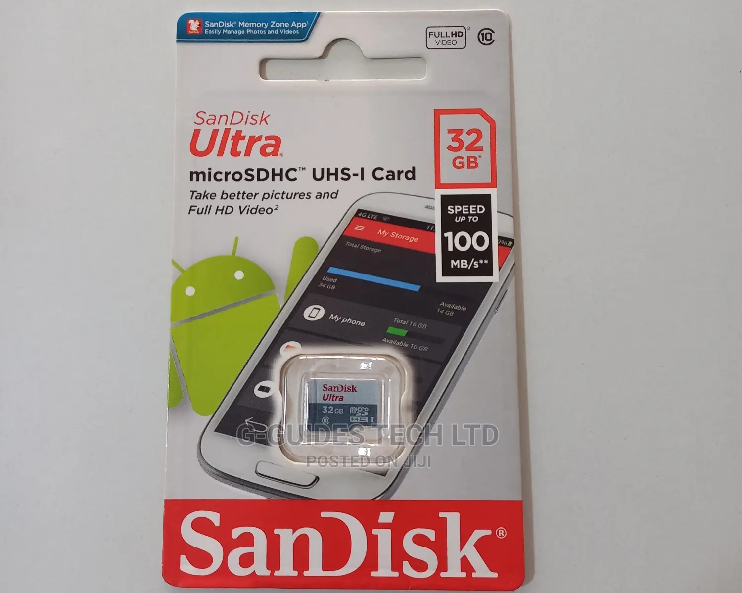 Sandisk Ultra 32GB Micro SD Card UHS-I U1 Class10 100mb/S