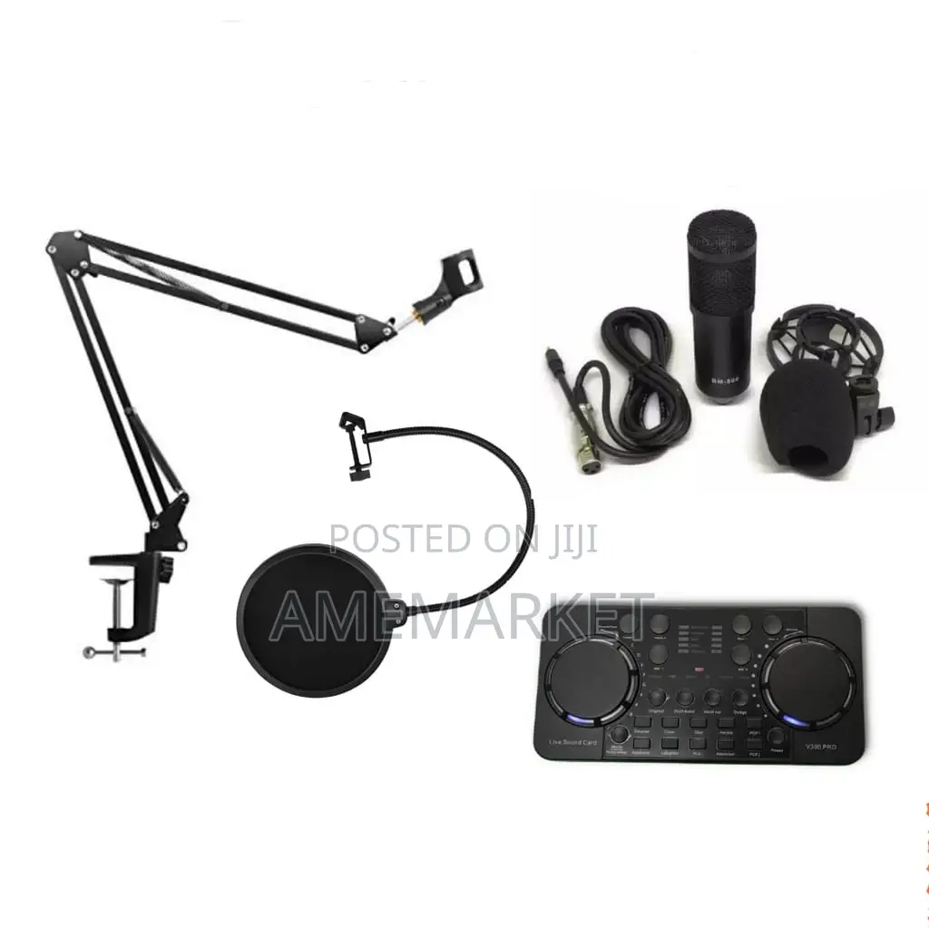 Studio Mic With V300 Pro Max Sound Card. Bm800 Microphone