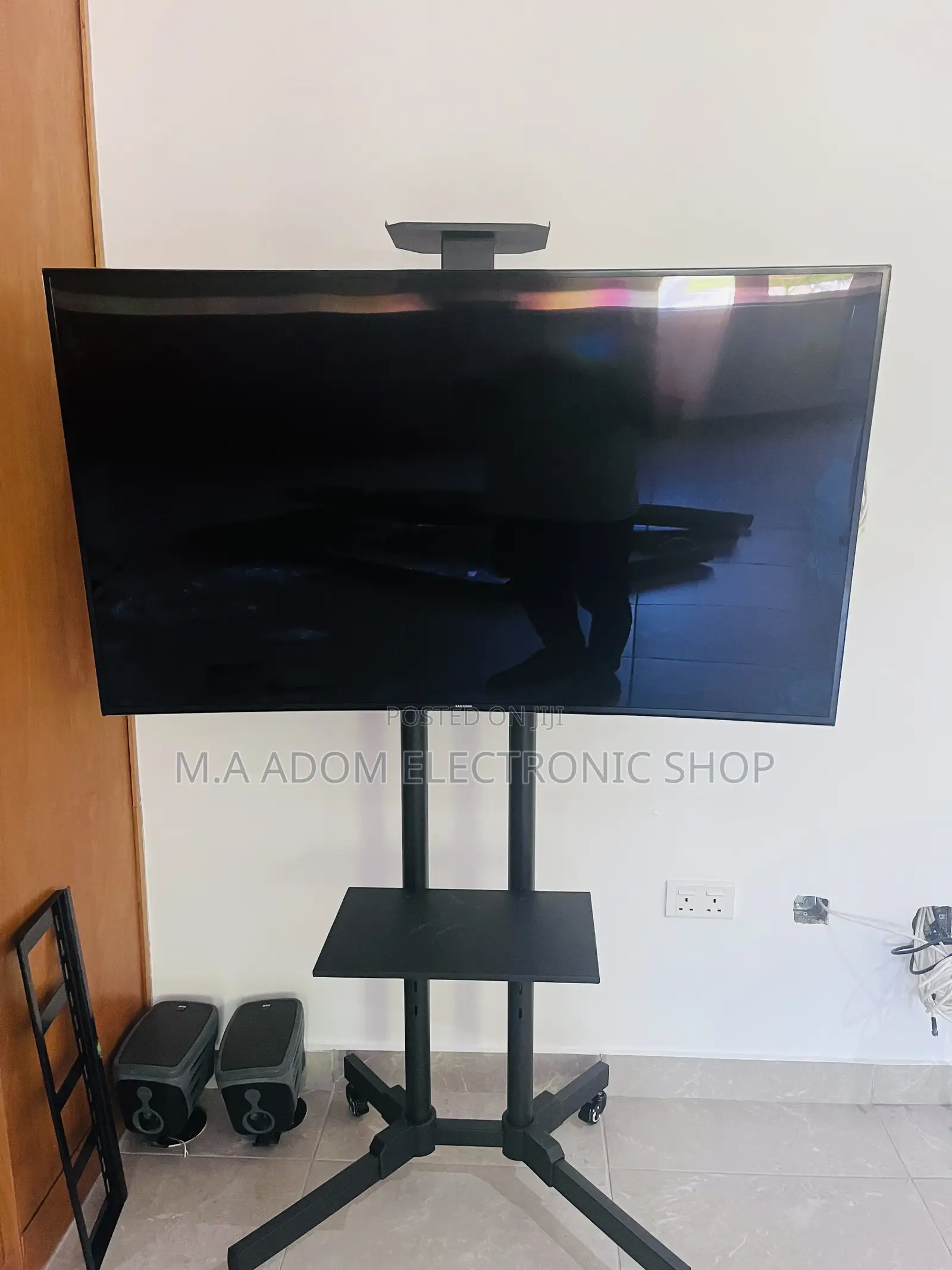 Mobile Tv Stand With Wheels 🛞 Dvd Shelf