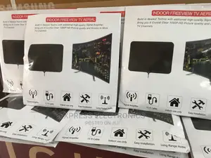 Digital HDTV Antenna With Coaxial Cable and a Back Sticker