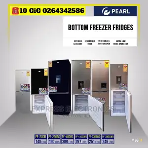 PF-330BWD 251ltr Pearl Bottom Freezer and Water Dispenser