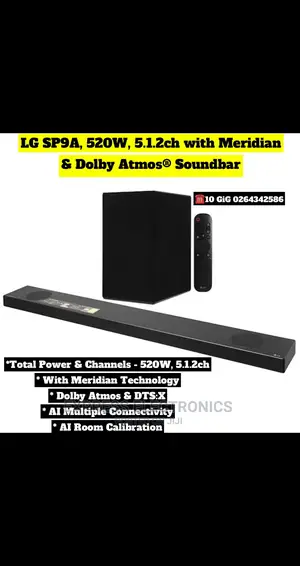 LG SP9A 5.1.2 Channel 520W Sound Bar With Hi-Res Audio