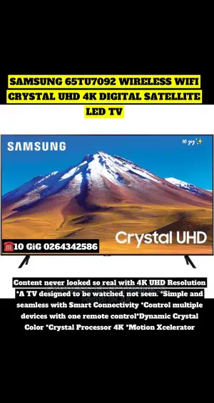 Samsung 65au7092 Wireless Wi-Fi Crystal Uhd Digital LED