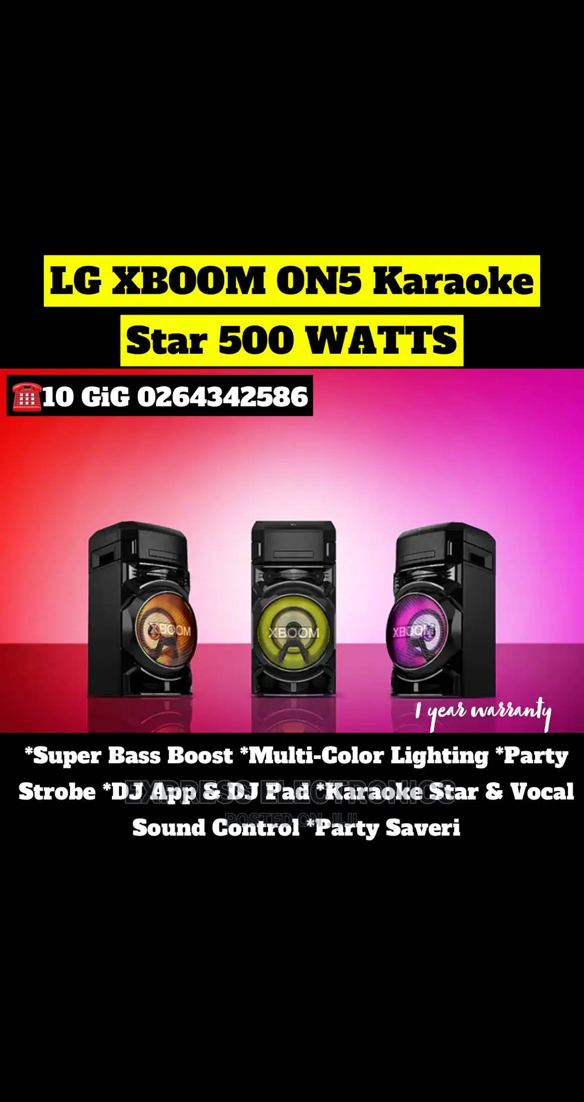 LG Xboom ON5 Bluetooth Speaker Home Theater System