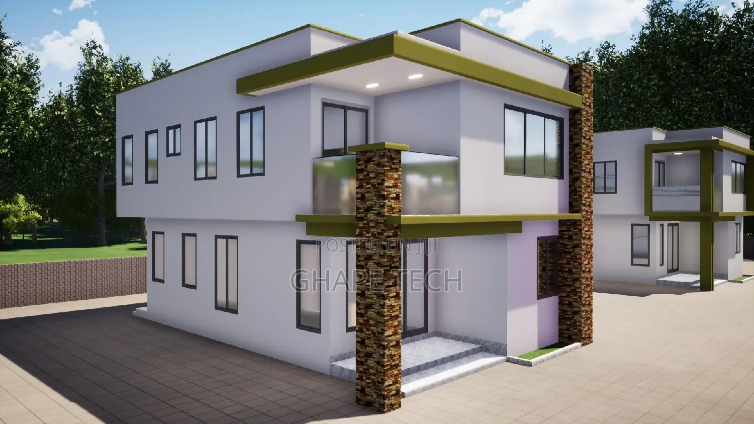 Aparment Design of 2 Bedroom and Single Rooms