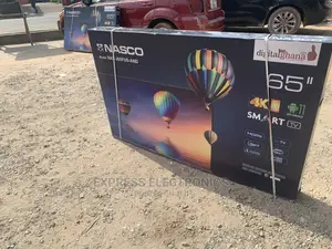 Affordable Slim Nasco 65”Smart UHD Sat Bluetooth TV+Dstv