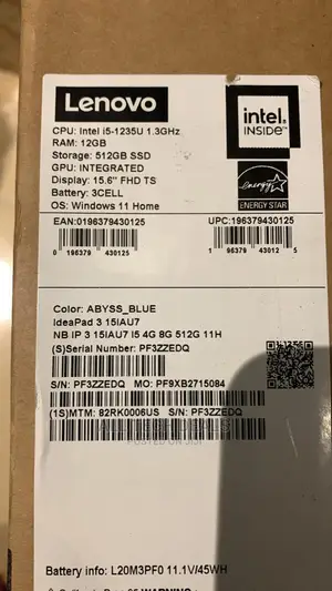 New Laptop Lenovo Ideapad 3 12GB Intel Core I5 SSD 512GB