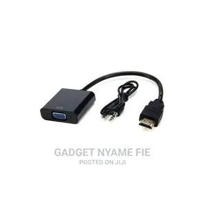 HDMI to VGA Video Converter Adapter Full 1080P Cable - Black