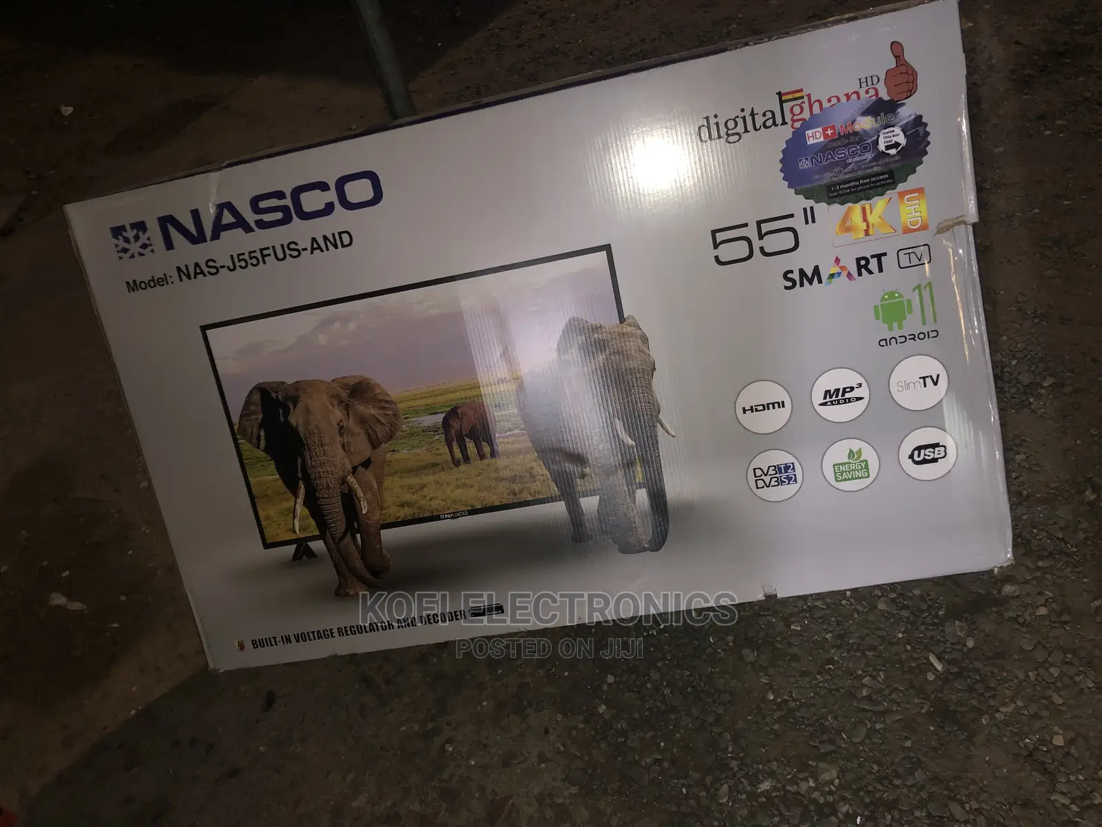 UHD Android Smart Slim Digital Satellite TV [NAS-J55FUS]