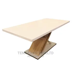 DINING TABLE ( Pedestal Base With With Silver Designs)
