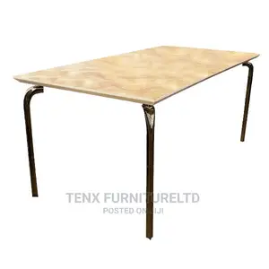 DINING TABLE ( Metal Straight Legged Base)