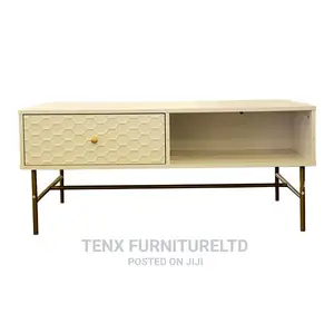 Coffee Table (White and Bronze Color Finish)