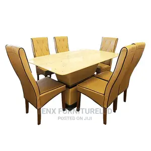 DINING SET 6 SEATER (Pedestal Base )
