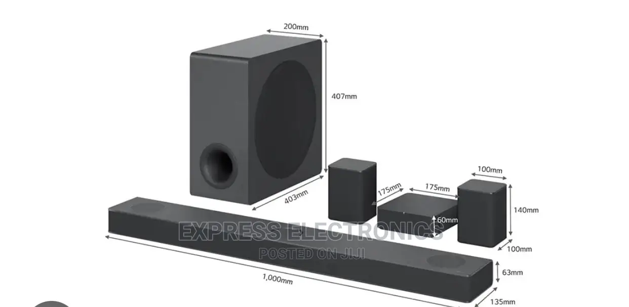 LG S80QR 5.1.3ch Sound Bar With 4ch Rear Speakers+Kettle
