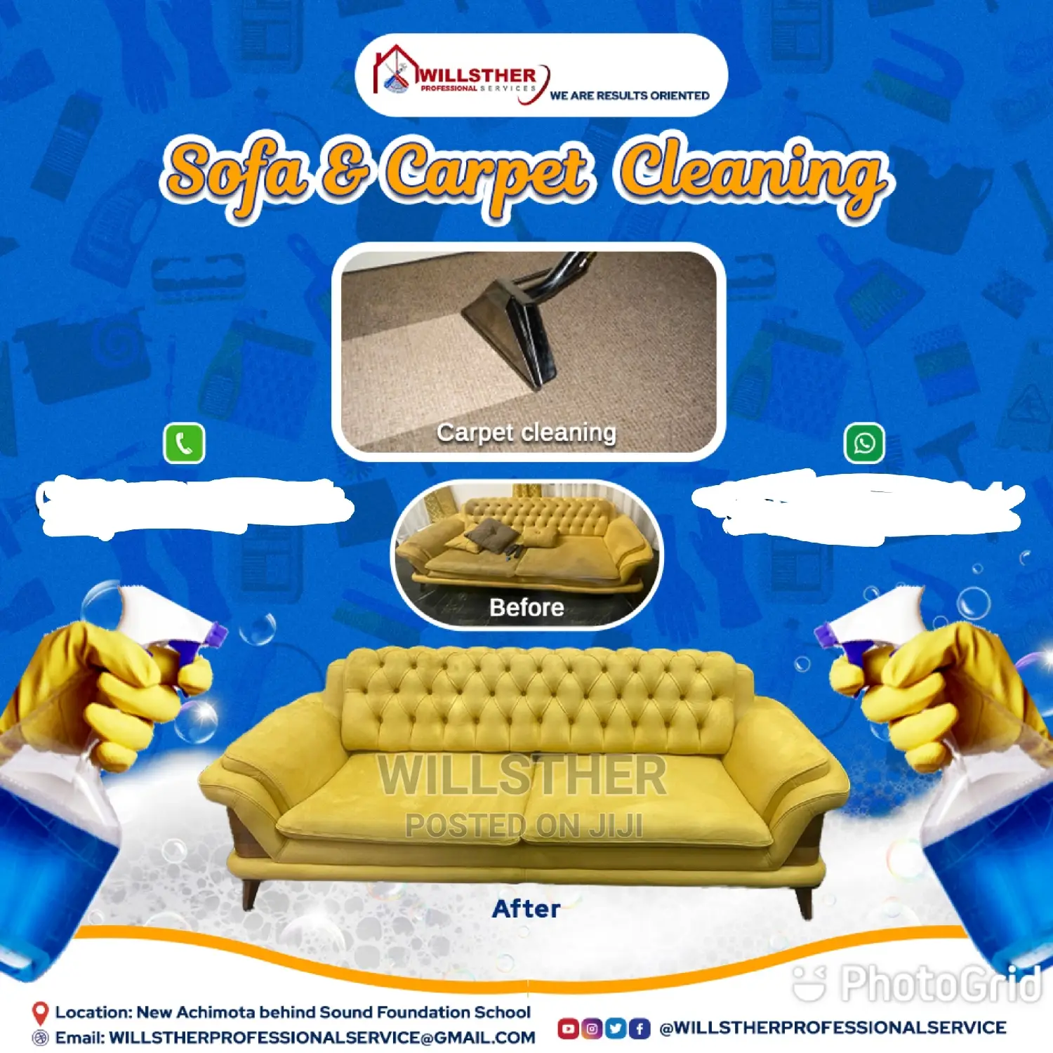 Sofa, Mattress and Carpet Steam Cleaning Services