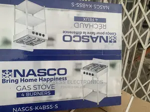 Nasco Gas Stove 4burners Stainless Steel Black Cap-2 Shelves