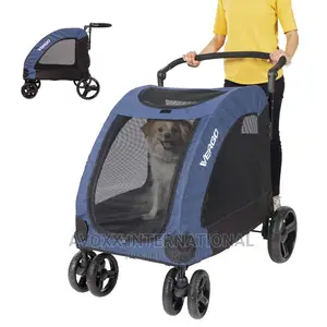 Pet Four-Wheeled Stroller Dog Trolley Cat Carts- Foldable
