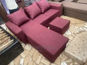 Wine Colored L Shaped Sofa . Free Delivery